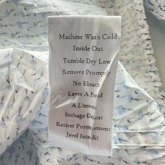 Frank Eileen Barry Signature Crinkle Shirt Flamingo Print Size XS - Picture 10 of 12